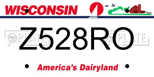 Z528RO Wisconsin License Plate