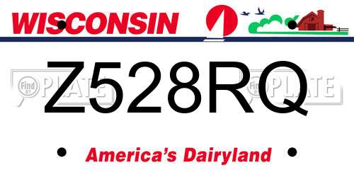 Z528RQ Wisconsin License Plate