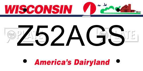 Z52AGS Wisconsin License Plate