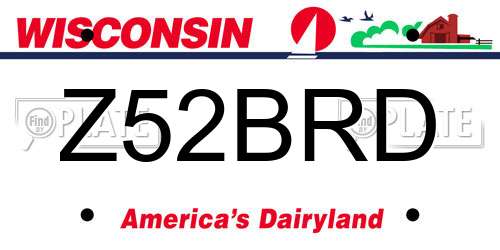 Z52BRD Wisconsin License Plate