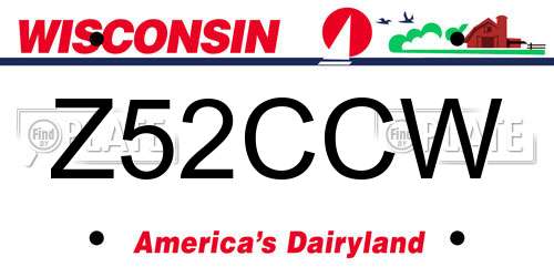 Z52CCW Wisconsin License Plate