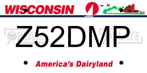 Z52DMP Wisconsin License Plate