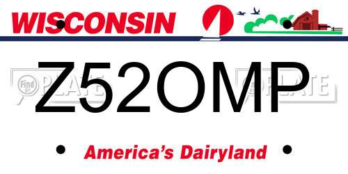 Z52OMP Wisconsin License Plate