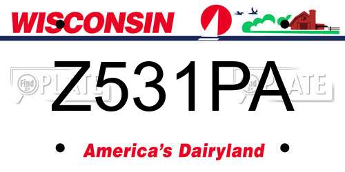Z531PA Wisconsin License Plate