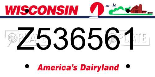 Z536561 Wisconsin License Plate