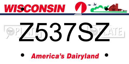 Z537SZ Wisconsin License Plate