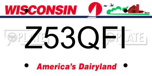 Z53QFI Wisconsin License Plate