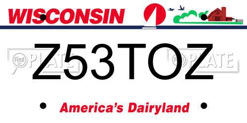 Z53TOZ Wisconsin License Plate