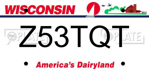 Z53TQT Wisconsin License Plate