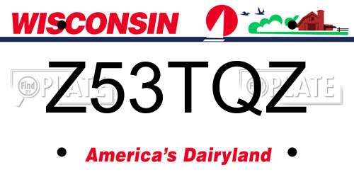 Z53TQZ Wisconsin License Plate
