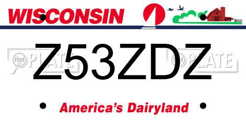 Z53ZDZ Wisconsin License Plate
