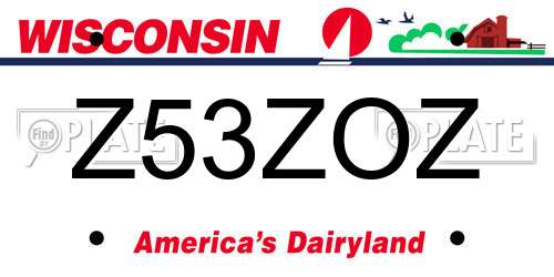 Z53ZOZ Wisconsin License Plate