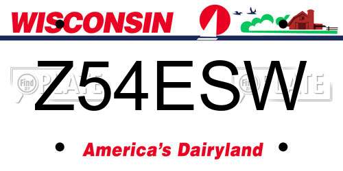 Z54ESW Wisconsin License Plate