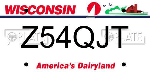 Z54QJT Wisconsin License Plate
