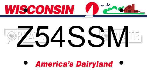 Z54SSM Wisconsin License Plate