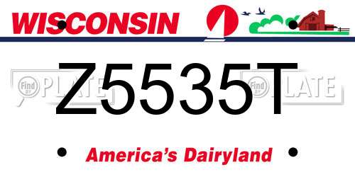 Z5535T Wisconsin License Plate