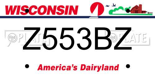 Z553BZ Wisconsin License Plate