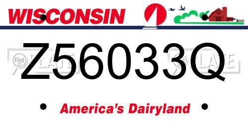 Z56033Q Wisconsin License Plate