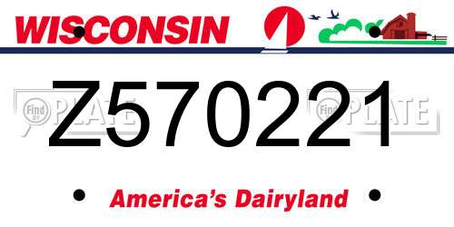 Z570221 Wisconsin License Plate