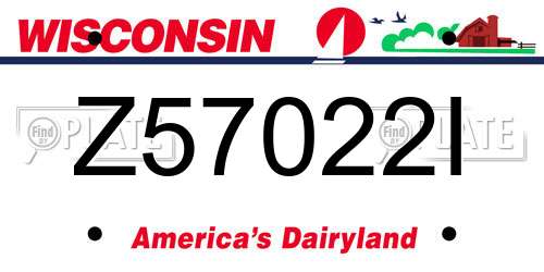 Z57022I Wisconsin License Plate
