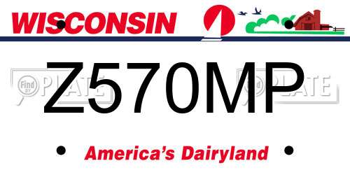 Z570MP Wisconsin License Plate