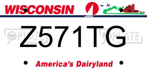 Z571TG Wisconsin License Plate