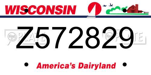 Z572829 Wisconsin License Plate
