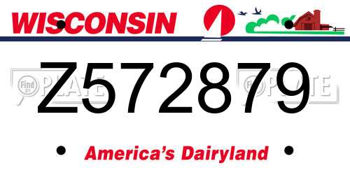 Z572879 Wisconsin License Plate