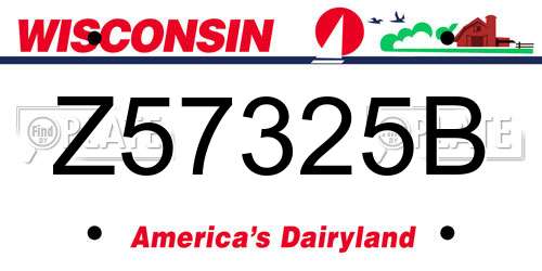 Z57325B Wisconsin License Plate