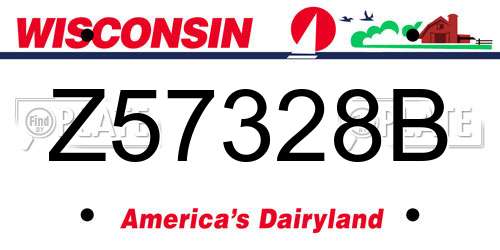 Z57328B Wisconsin License Plate