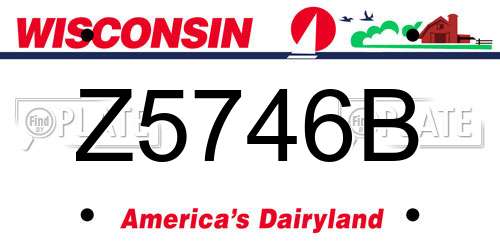 Z5746B Wisconsin License Plate