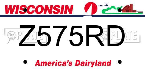 Z575RD Wisconsin License Plate