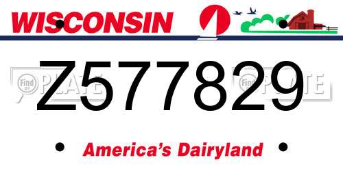 Z577829 Wisconsin License Plate