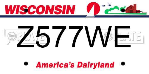 Z577WE Wisconsin License Plate