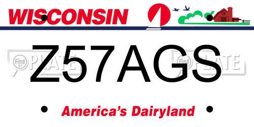 Z57AGS Wisconsin License Plate