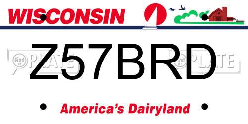 Z57BRD Wisconsin License Plate