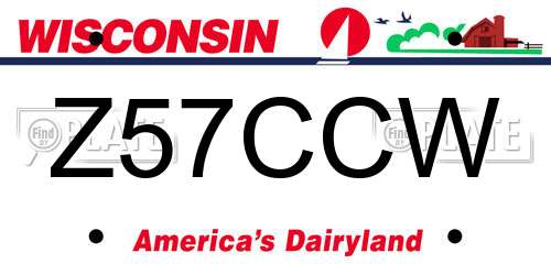 Z57CCW Wisconsin License Plate