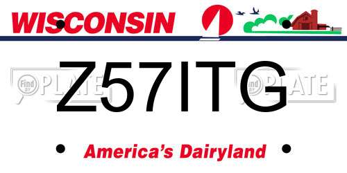 Z57ITG Wisconsin License Plate