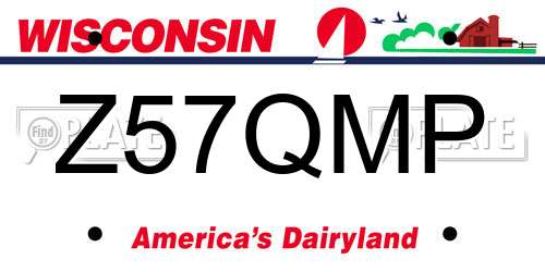 Z57QMP Wisconsin License Plate