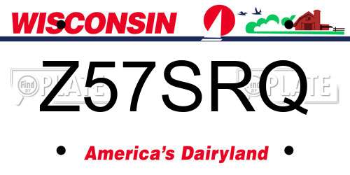 Z57SRQ Wisconsin License Plate