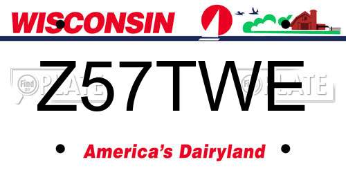 Z57TWE Wisconsin License Plate