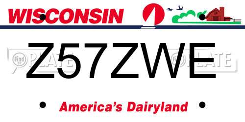 Z57ZWE Wisconsin License Plate