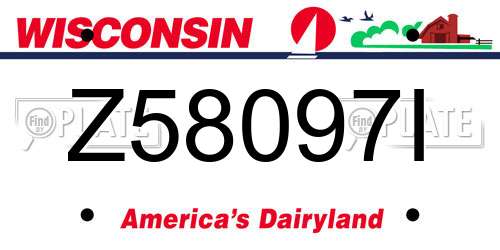 Z58097I Wisconsin License Plate