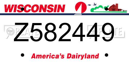 Z582449 Wisconsin License Plate
