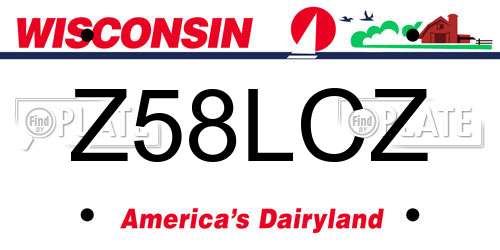 Z58LCZ Wisconsin License Plate