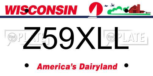 Z59XLL Wisconsin License Plate