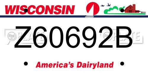 Z60692B Wisconsin License Plate