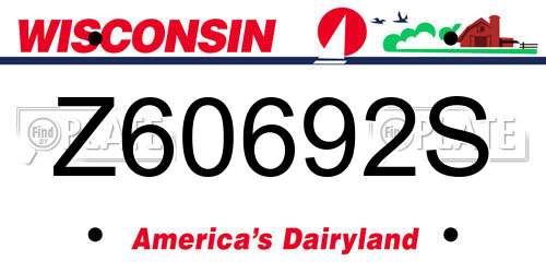 Z60692S Wisconsin License Plate