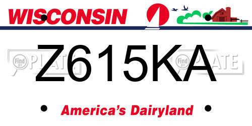 Z615KA Wisconsin License Plate