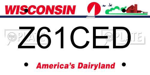 Z61CED Wisconsin License Plate